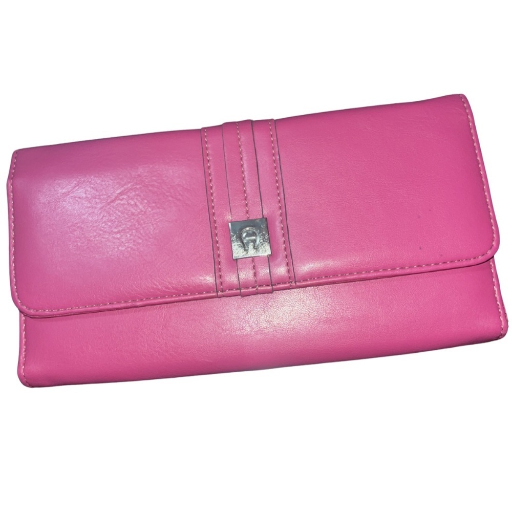 Etienne Aigner Vibrant Pink Leather Wallet